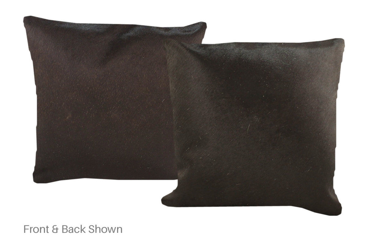 Solid Black Cowhide Pillow #A52531
