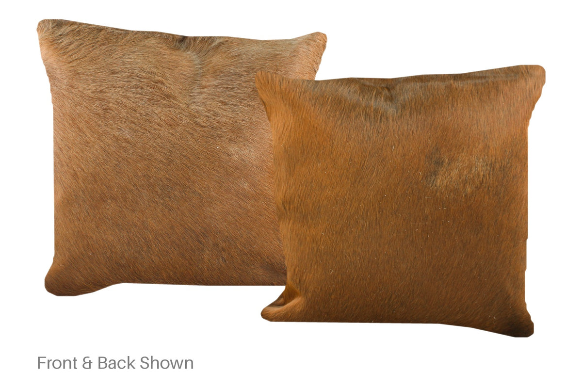 Solid Brown Cowhide Pillow #A52533