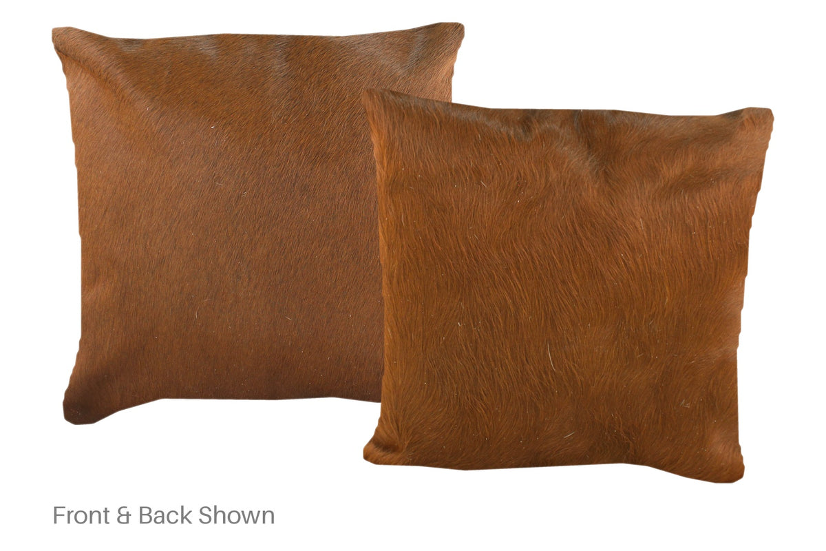 Solid Brown Cowhide Pillow #A52539