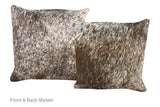 Salt and Pepper Brown Cowhide Pillow 16x16 #A52543 by Hudson Hides