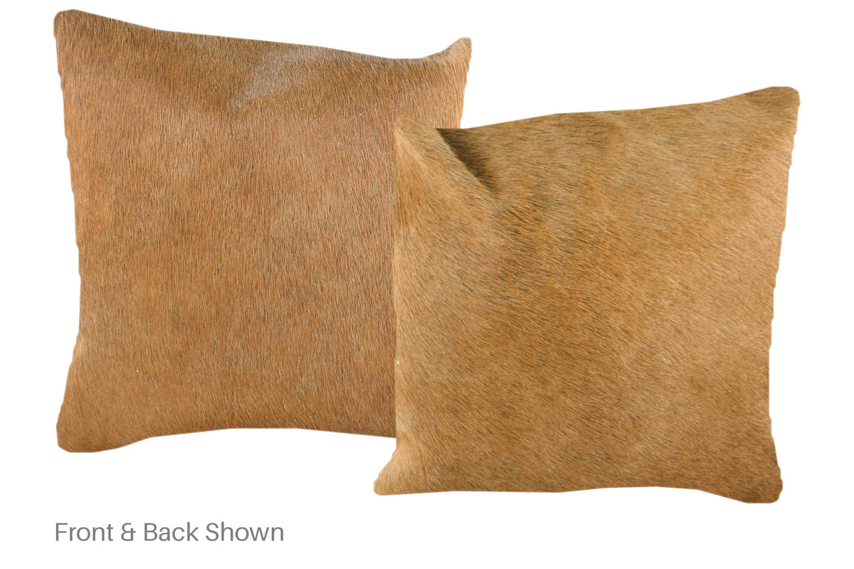 Solid Brown Cowhide Pillow #A52544