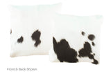 Black and White Cowhide Pillow 16x16 #A52546 by Hudson Hides