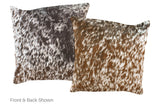 Salt and Pepper Brown Cowhide Pillow 16x16 #A52551 by Hudson Hides