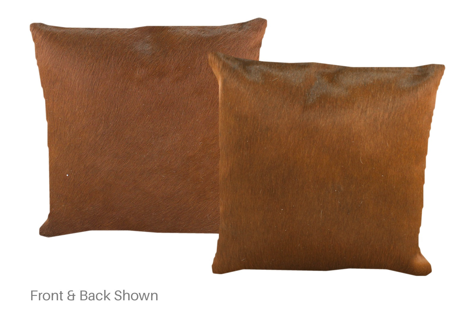 Solid Brown Cowhide Pillow #A52552