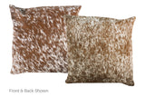 Salt and Pepper Brown Cowhide Pillow 16x16 #A52553 by Hudson Hides