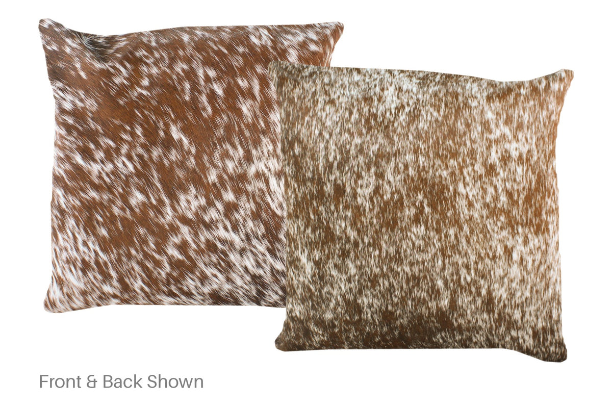 Salt and Pepper Brown Cowhide Pillow #A52553