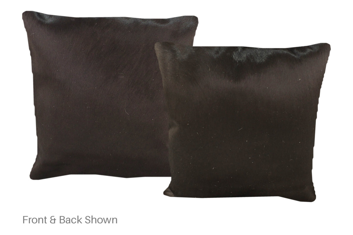 Solid Black Cowhide Pillow #A52565