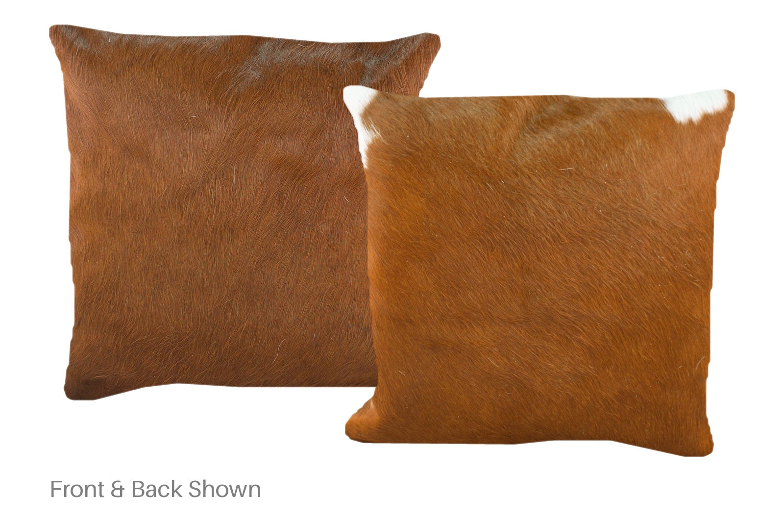 Solid Brown Cowhide Pillow #A52569