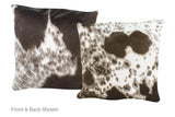 Black and White Cowhide Pillow 16x16 #A52572 by Hudson Hides