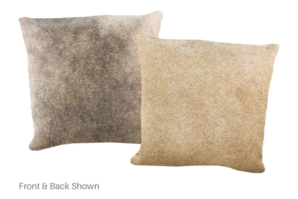 Grey with Beige Cowhide Pillow #A52586