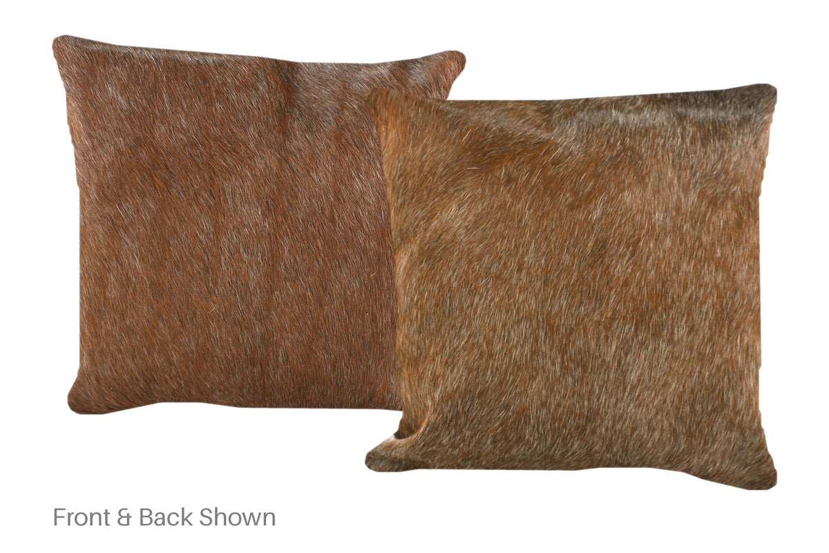 Brown with Red Cowhide Pillow #A52587
