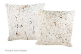 Salt and Pepper Brown Cowhide Pillow 16x16 #A52592 by Hudson Hides