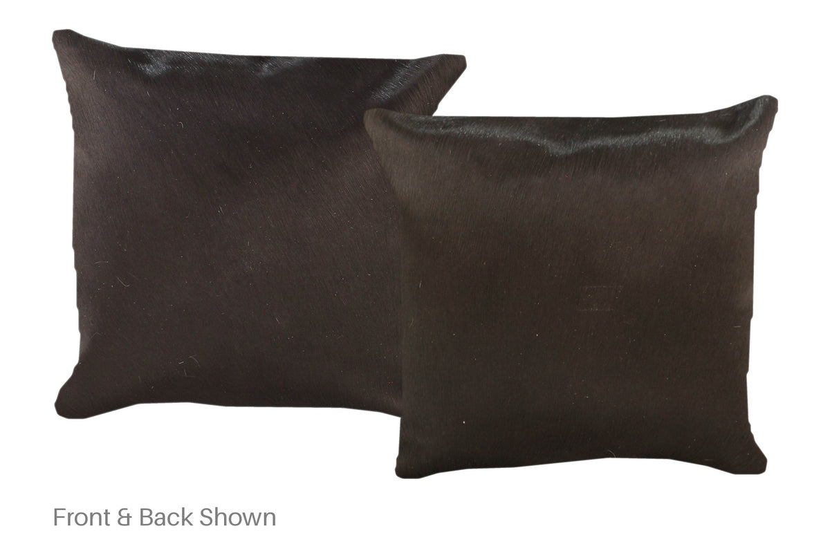 Solid Black Cowhide Pillow #A52599