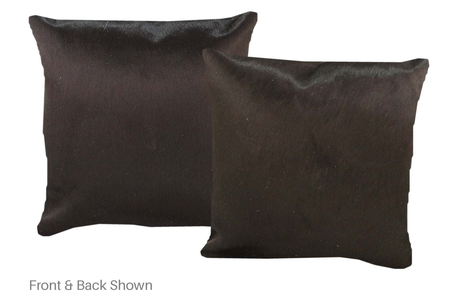 Solid Black Cowhide Pillow #A52601