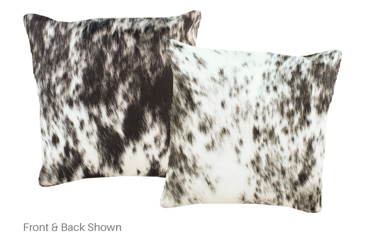 Salt and Pepper Black Cowhide Pillow #A52602