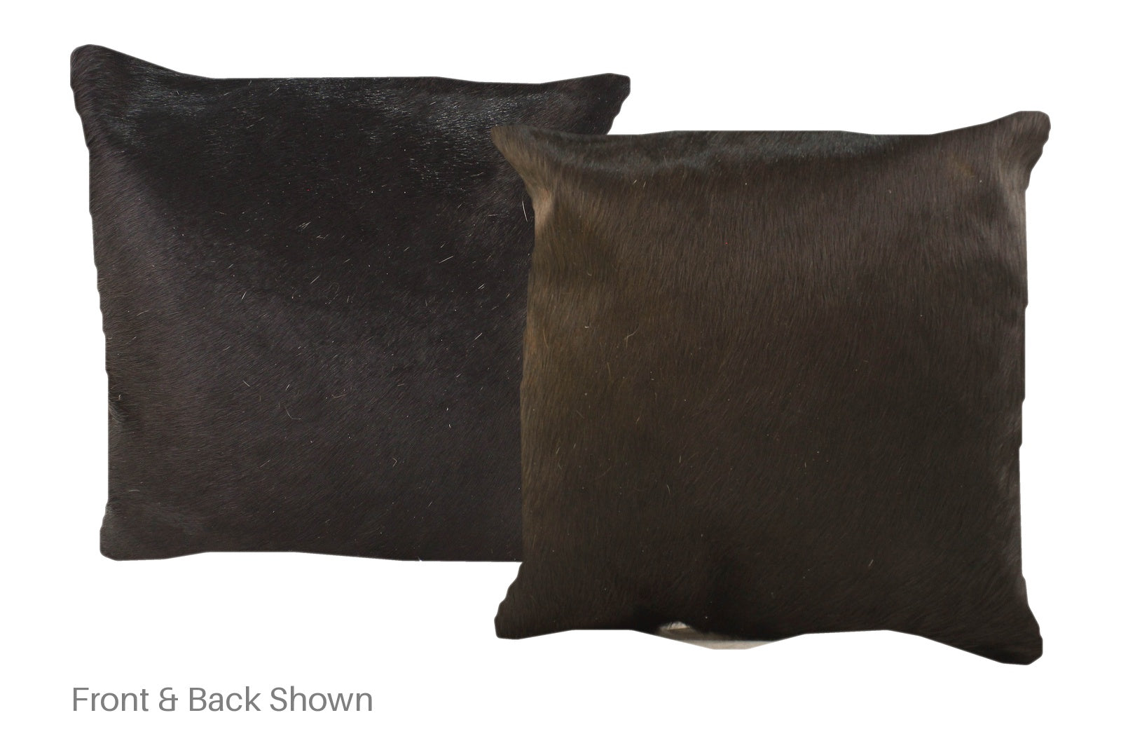 Solid Black Cowhide Pillow #A52603
