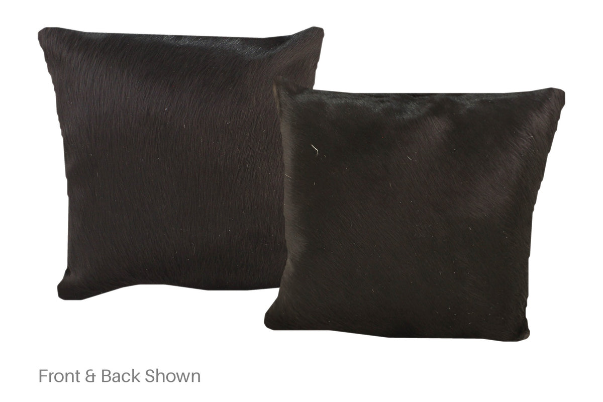 Solid Black Cowhide Pillow #A52605
