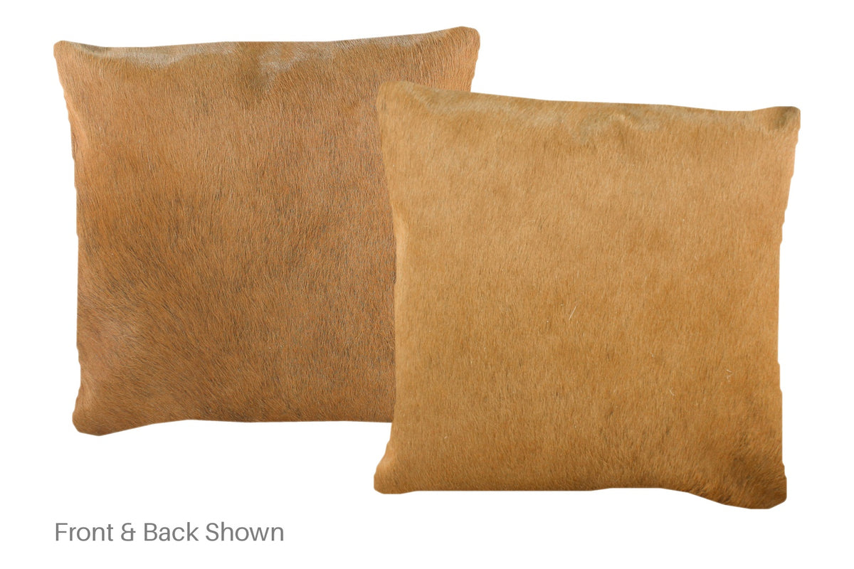 Solid Brown Cowhide Pillow #A52607