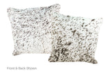 Salt and Pepper Black Cowhide Pillow 16x16 #A52612 by Hudson Hides