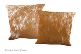 Brown and White Cowhide Pillow 16x16 #A52621 by Hudson Hides