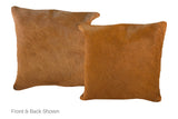 Solid Brown Cowhide Pillow 16x16 #A52626 by Hudson Hides