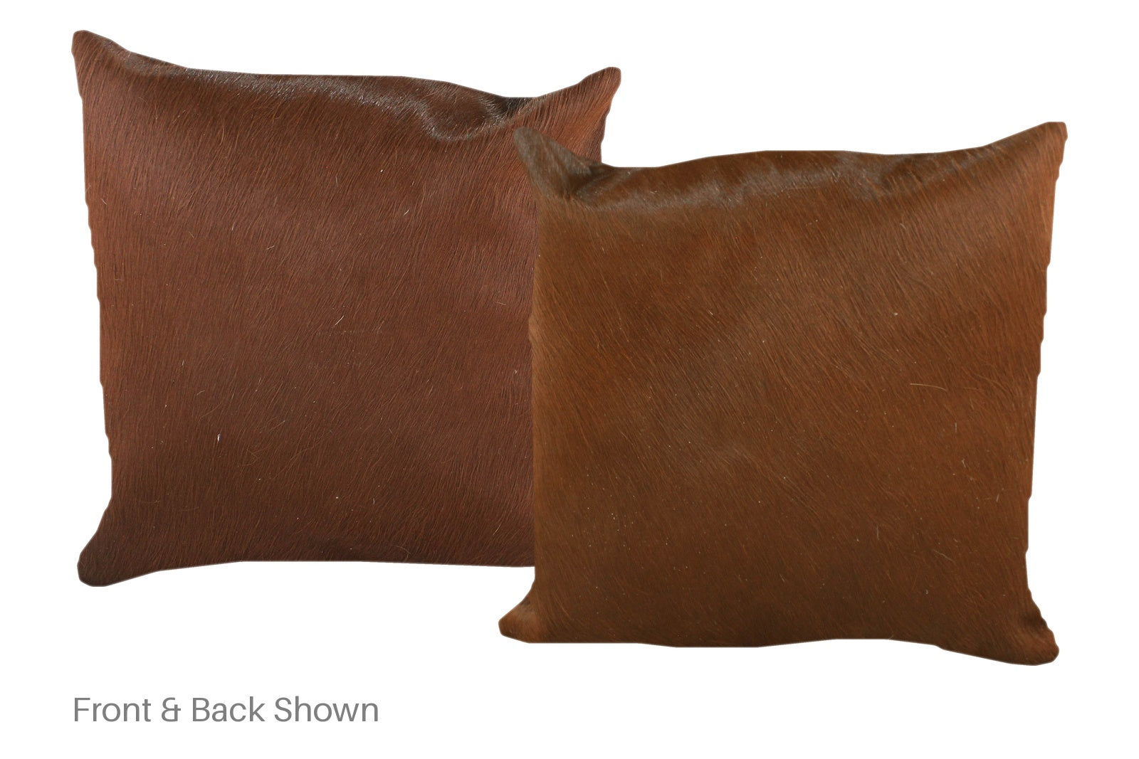 Solid Brown Cowhide Pillow #A52627