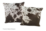 Salt and Pepper Brown Cowhide Pillow 16x16 #A52635 by Hudson Hides
