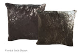 Salt and Pepper Black Cowhide Pillow 16x16 #A52640 by Hudson Hides