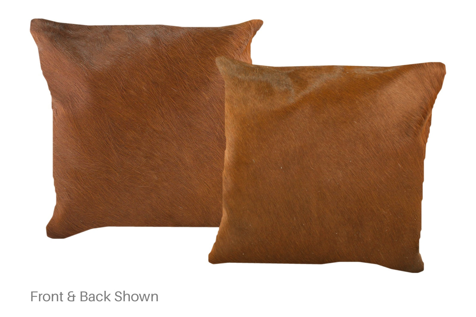Solid Brown Cowhide Pillow #A52649