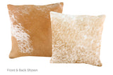 Salt and Pepper Brown Cowhide Pillow 16x16 #A52654 by Hudson Hides