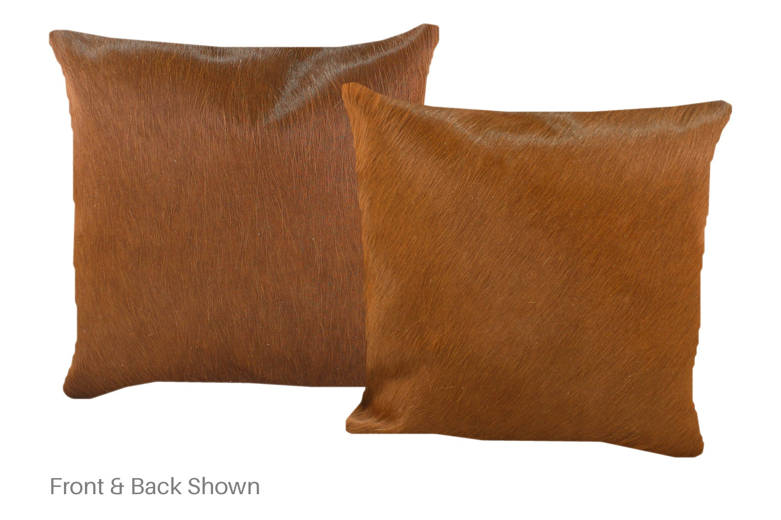 Solid Brown Cowhide Pillow #A52655