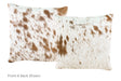 Salt and Pepper Brown Cowhide Pillow 16x16 #A52670 by Hudson Hides