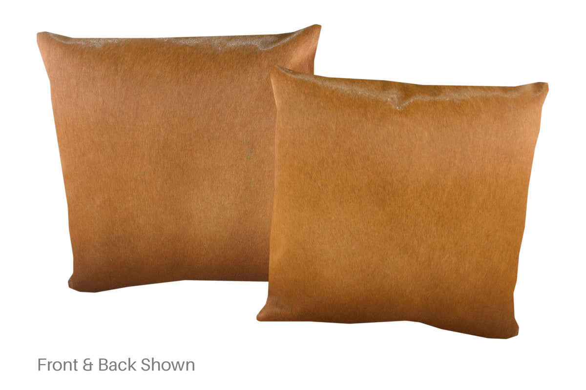 Solid Brown Cowhide Pillow #A52683