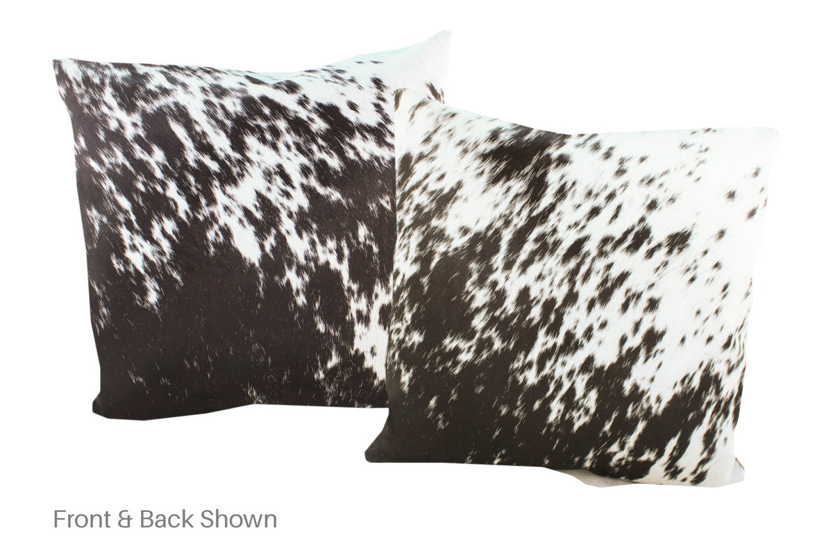 Salt and Pepper Black Cowhide Pillow #A52684