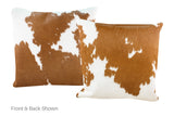 Brown and White Cowhide Pillow 20x20 #A52685 by Hudson Hides