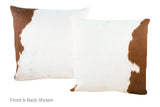 Brown and White Cowhide Pillow 20x20 #A52686 by Hudson Hides