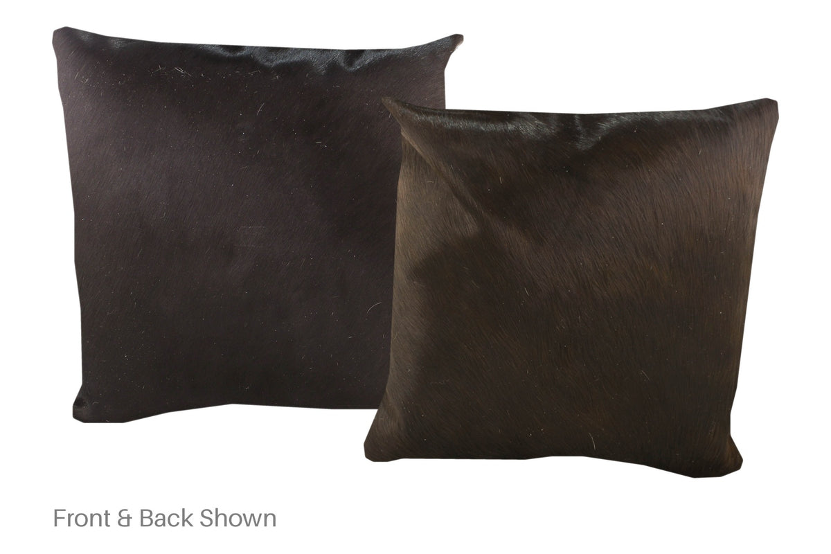 Solid Black Cowhide Pillow #A52697