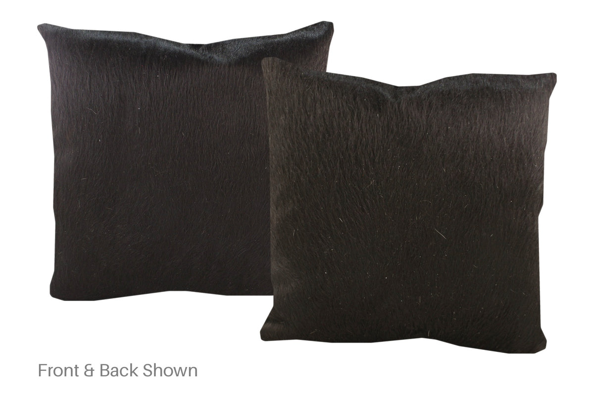 Solid Black Cowhide Pillow #A52716