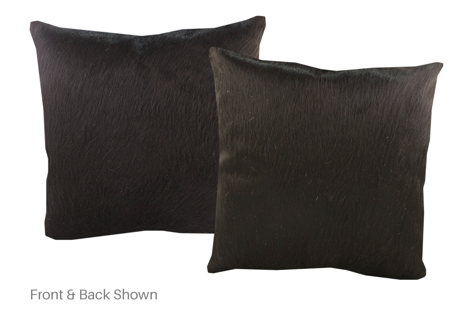 Solid Black Cowhide Pillow #A52717