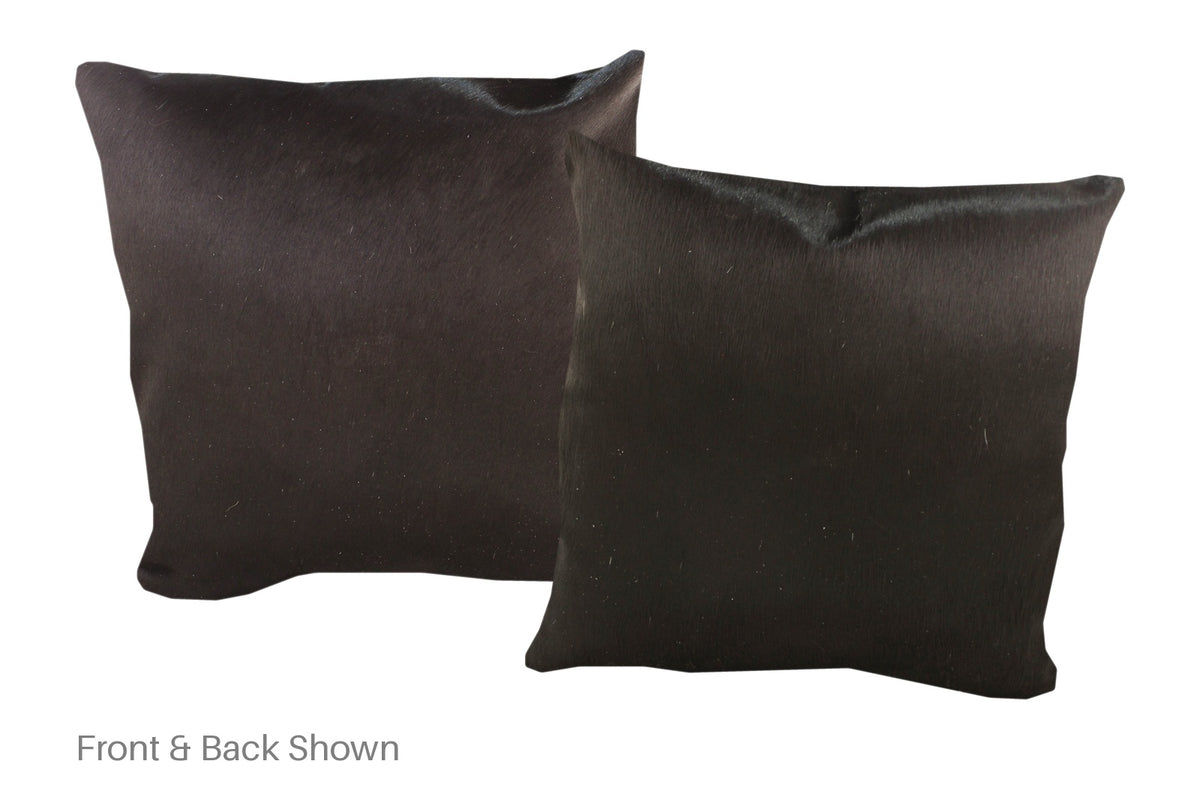 Solid Black Cowhide Pillow #A52732