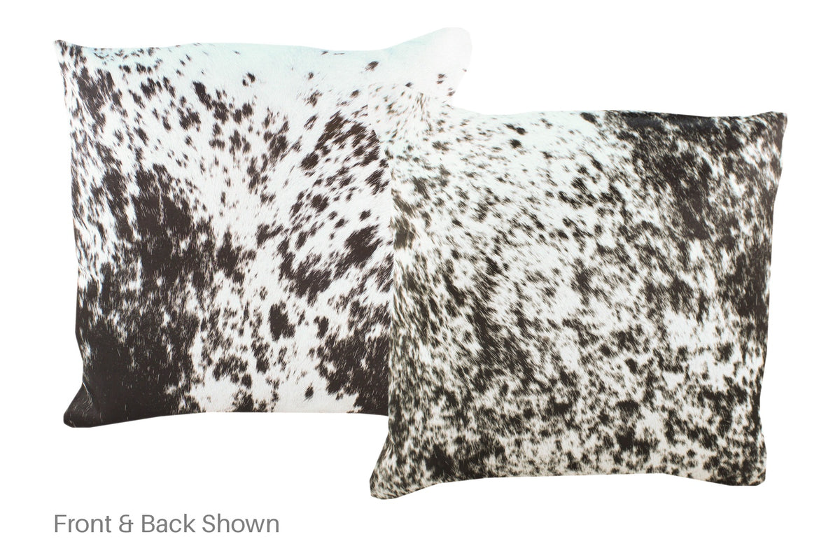 Salt and Pepper Black Cowhide Pillow #A52763