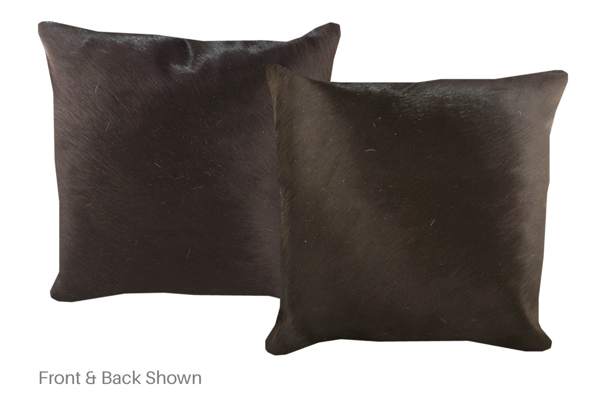 Solid Black Cowhide Pillow #A52797