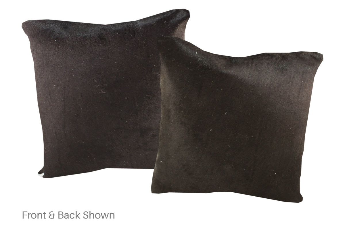 Solid Black Cowhide Pillow #A52810