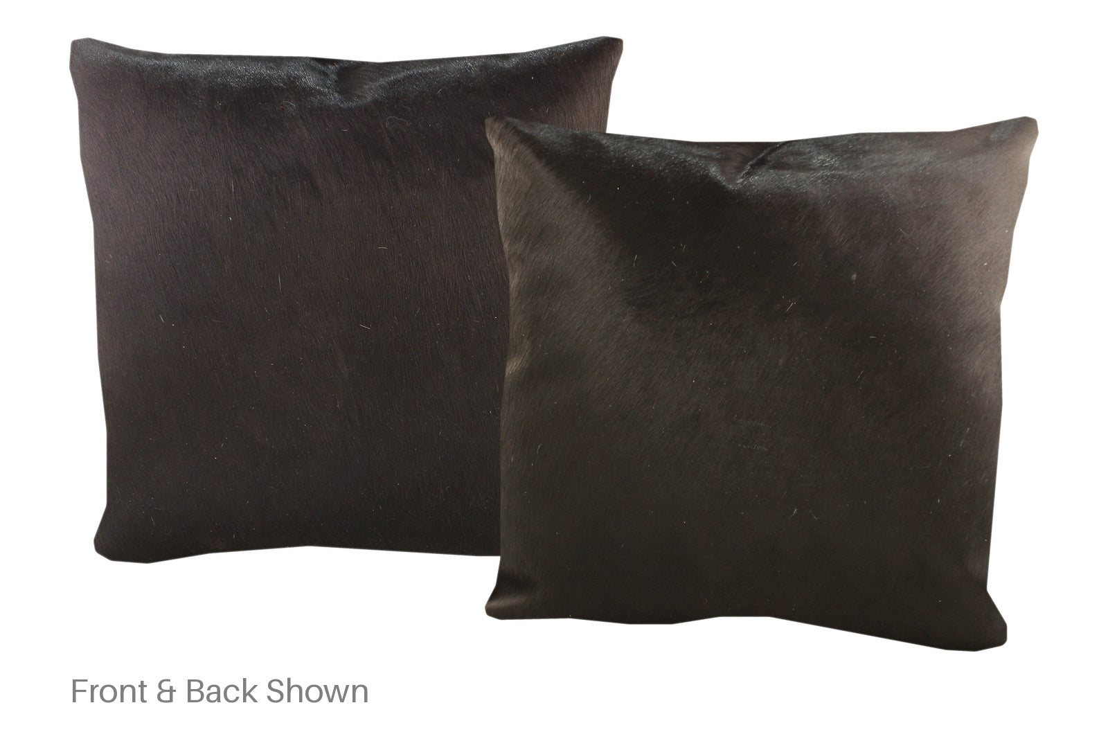 Solid Black Cowhide Pillow #A52820