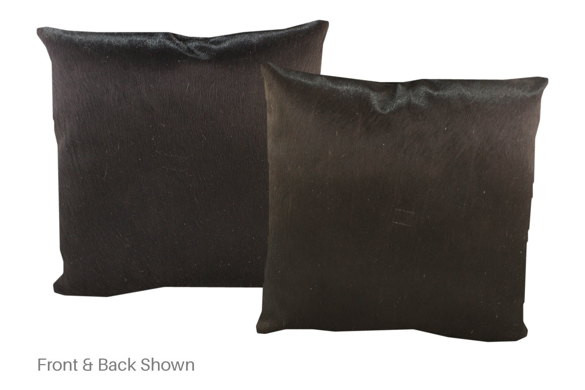 Solid Black Cowhide Pillow #A52822