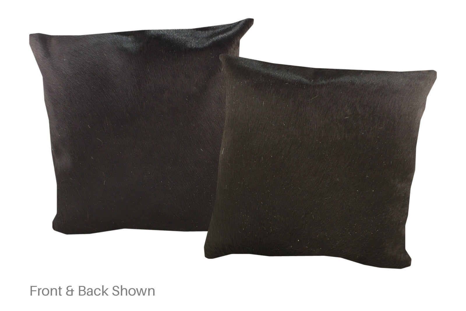 Solid Black Cowhide Pillow #A52828