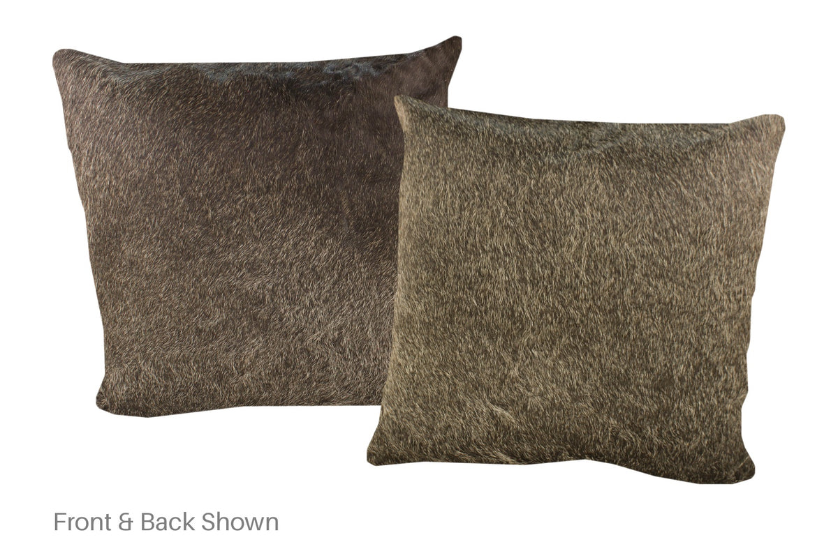 Grey with Beige Cowhide Pillow #A52876