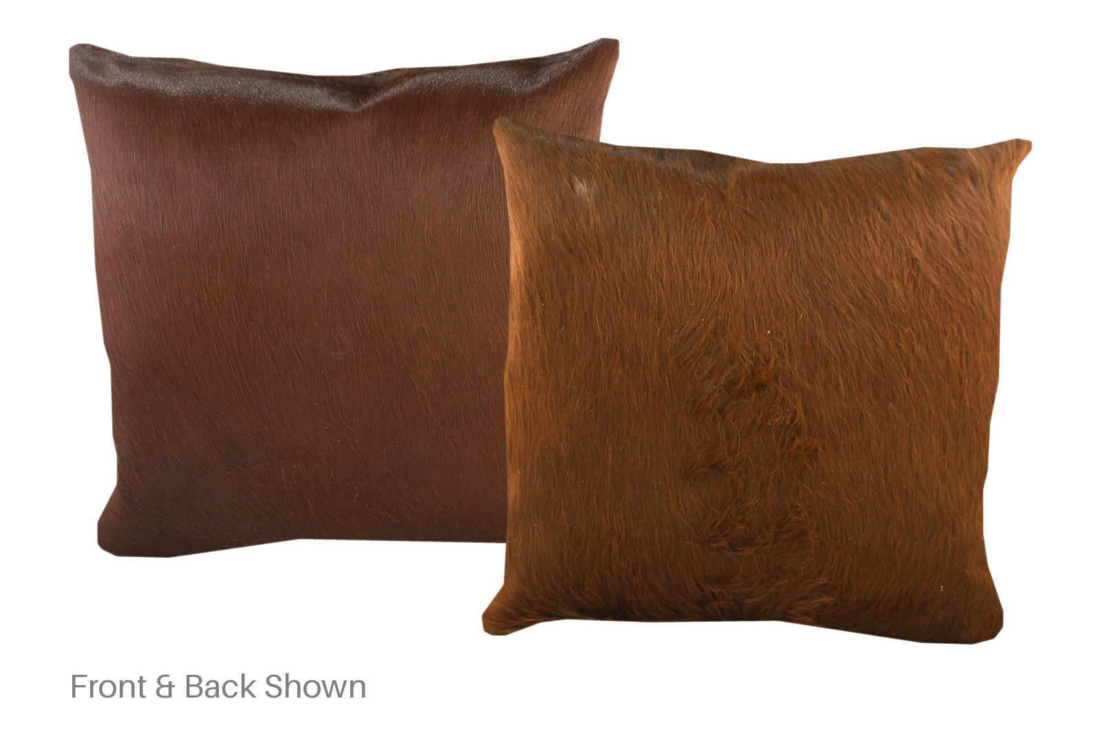 Solid Brown Cowhide Pillow #A52975