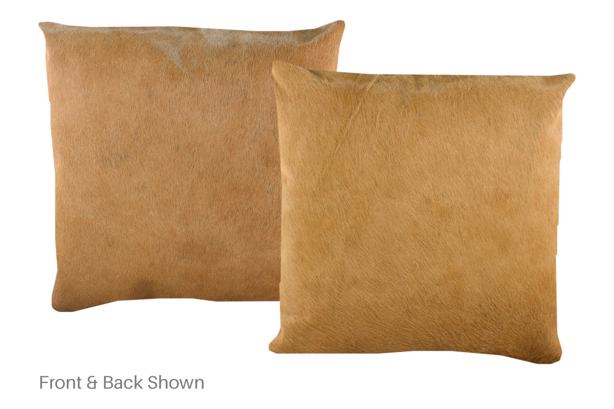 Solid Brown Cowhide Pillow #A52990