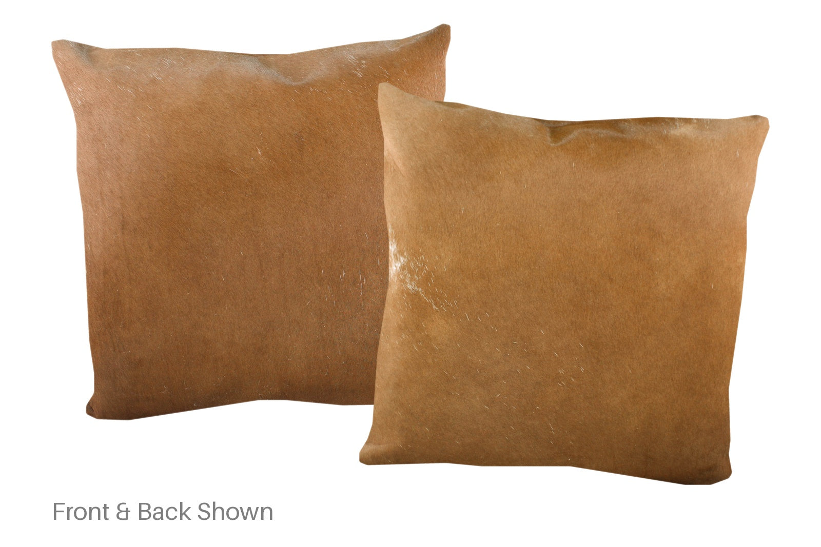 Solid Brown Cowhide Pillow #A53007